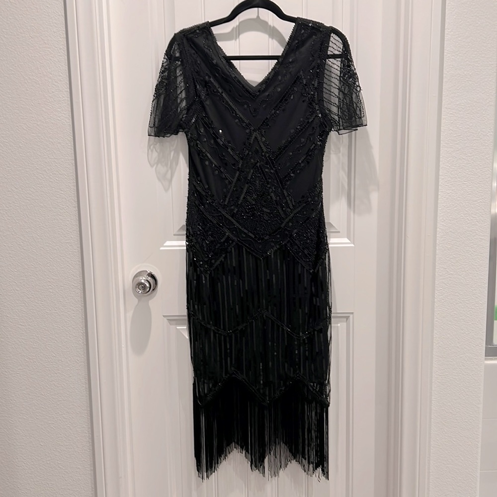 Sequin Black Dress, Size S
